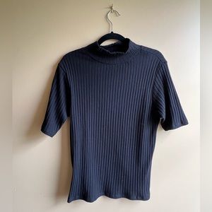 NWOT! LOFT Ribbed Mock-neck 1/2 sleeve top